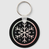 Minimal Snowflake Icon –  Winter Holiday design  Sleutelhanger (Achterkant)