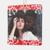 Minimal Snowflakes Frame | Merry and Married Photo Keramisch Ornament (Links)