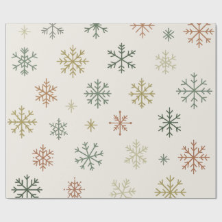 Minimal Snowflakes Seamless Pattern Cadeaupapier