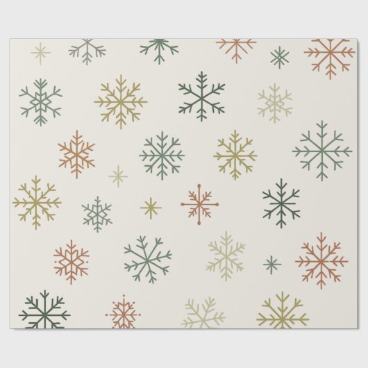Minimal Snowflakes Seamless Pattern Cadeaupapier (Vlak)