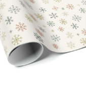 Minimal Snowflakes Seamless Pattern Cadeaupapier (Rol Hoek)