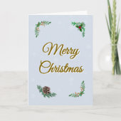 Minimal Snowy Christmas Folded Greeting Card Kaart (Voorkant)