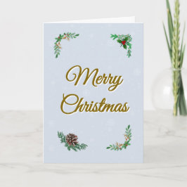 Minimal Snowy Christmas Folded Greeting Card Kaart