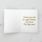 Minimal Snowy Christmas Folded Greeting Card Kaart (Binnen)