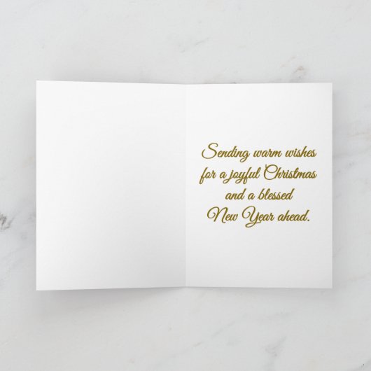 Minimal Snowy Christmas Folded Greeting Card Kaart (Binnen)