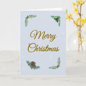 Minimal Snowy Christmas Folded Greeting Card Kaart (Gele Bloem)