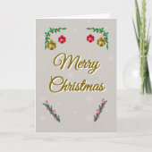 Minimal Snowy Christmas Folded Greeting Card Kaart (Voorkant)