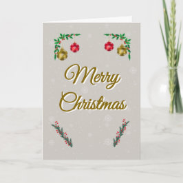Minimal Snowy Christmas Folded Greeting Card Kaart