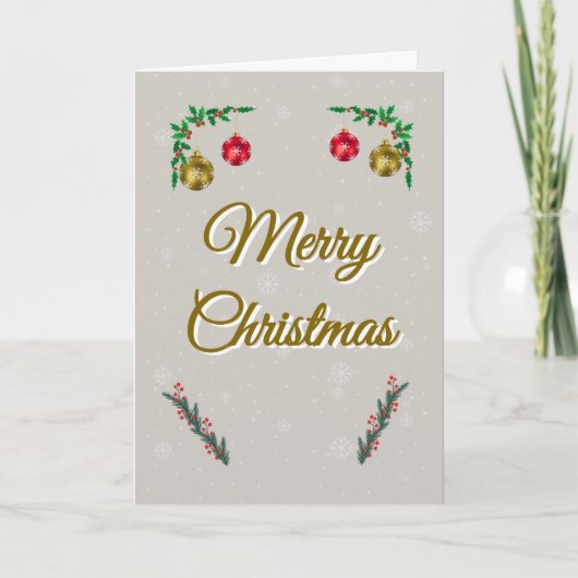 Minimal Snowy Christmas Folded Greeting Card Kaart (Voorkant)