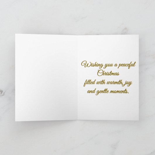 Minimal Snowy Christmas Folded Greeting Card Kaart (Binnen)