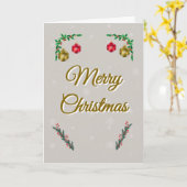 Minimal Snowy Christmas Folded Greeting Card Kaart (Gele Bloem)