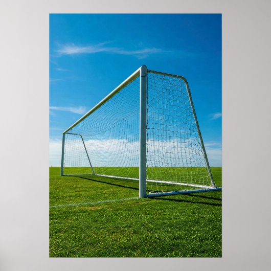 Minimal Soccer Goal on Open Green Field Poster (Voorkant)