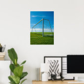 Minimal Soccer Goal on Open Green Field Poster (Thuiskantoor)