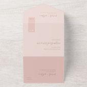 MINIMAL SOFT PASTEL BLUSKY PINK WEDING ALL IN ONE UITNODIGING (Buitenkant)
