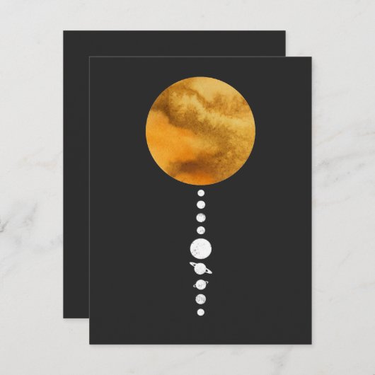 Minimal Solar System Bedankkaart (Voorkant / Achterkant)