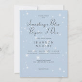 Minimal Something Blue Sparkle Vrijgezellenfeest Kaart (Voorkant)