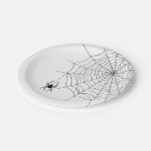 Minimal Spider Web en Spider Silhouette Halloween Papieren Bordje (Gekanteld)