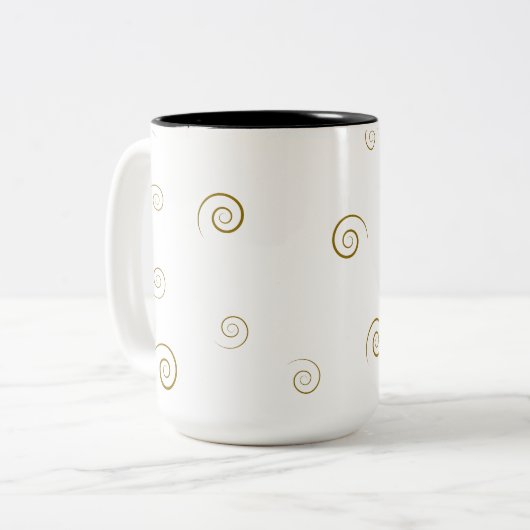 Minimal Spiral Pattern Coffee Mug Tweekleurige Koffiemok (Voorkant links)