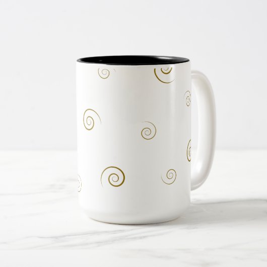 Minimal Spiral Pattern Coffee Mug Tweekleurige Koffiemok (Voorkant rechts)