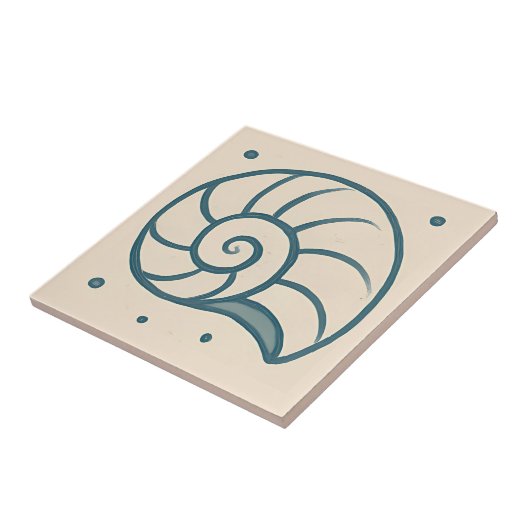 Minimal Spiral Shell Ocean Art Tegel Tegeltje (Zijkant)