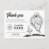 Minimal Spooky Schattige Halloween Bedankt Ghost C (Voorkant)