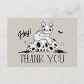 Minimal Spooky Schattige Halloween Bedankt Ghost C (Achterkant)