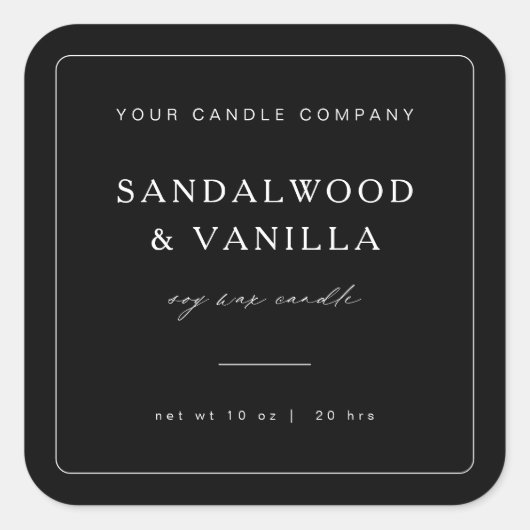 Minimal Square Candle Merk Label Product Sticker (Voorkant)