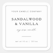 Minimal Square Candle Merk Label Product Sticker (Voorkant)