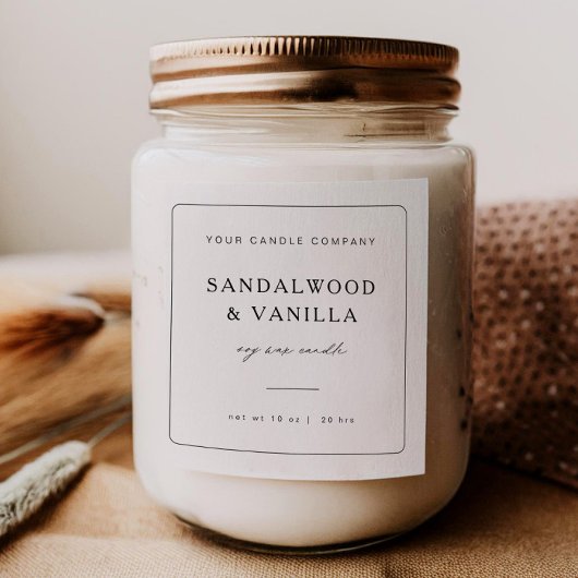 Minimal Square Candle Merk Label Product Sticker