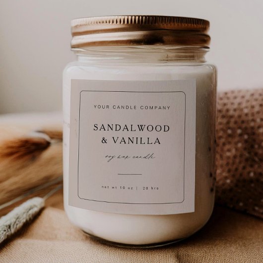 Minimal Square Candle Merk Label Product Sticker