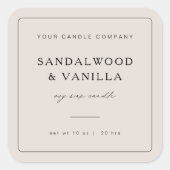 Minimal Square Candle Merk Label Product Sticker (Voorkant)