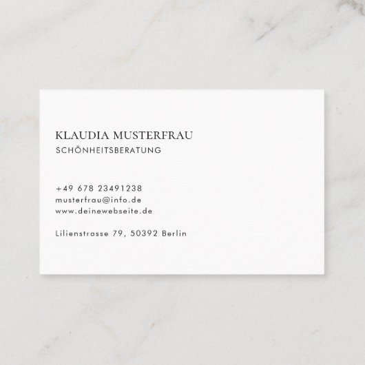 Minimal Standard Visitenkarten Vorlage - Visitekaartje (Achterkant)