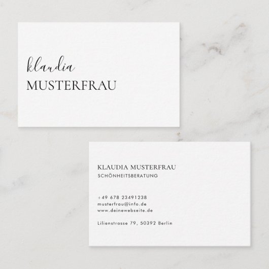 Minimal Standard Visitenkarten Vorlage - Visitekaartje (Voorkant / Achterkant)