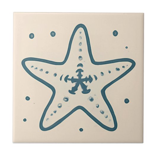Minimal Starfish Ocean Art Tegel Tegeltje (Voorkant)