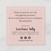 MINIMAL STIJLVOLLE eenvoudige border blush roze da Vierkante Visitekaartje (Achterkant)