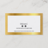 MINIMAL STIJLVOLLE eenvoudige rand zwart faux goud Visitekaartje (Achterkant)