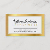 MINIMAL STIJLVOLLE eenvoudige rand zwart faux goud Visitekaartje (Voorkant)