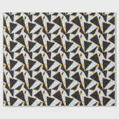 Minimal Stippen Patchwork: Zwart Wit Geel Cadeaupapier (Vlak)