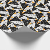 Minimal Stippen Patchwork: Zwart Wit Geel Cadeaupapier (Hoek)