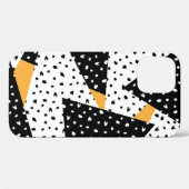 Minimal Stippen Patchwork: Zwart Wit Geel Case-Mate iPhone Case (Achterkant (horizontaal))