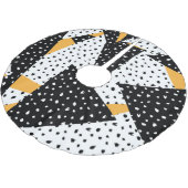 Minimal Stippen Patchwork: Zwart Wit Geel Kerstboom Rok (Gekanteld)