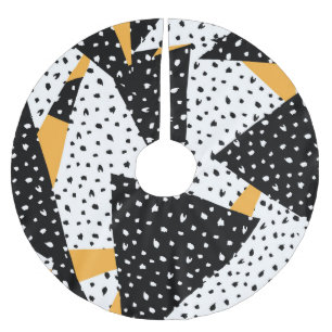 Minimal Stippen Patchwork: Zwart Wit Geel Kerstboom Rok