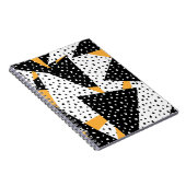 Minimal Stippen Patchwork: Zwart Wit Geel Notitieboek (Rechterzijde)