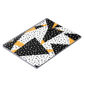 Minimal Stippen Patchwork: Zwart Wit Geel Notitieboek (Linkerzijde)