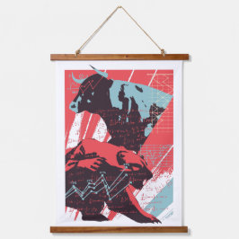 Minimal Stock Market Bull Bear Chart Hangend Wandkleed