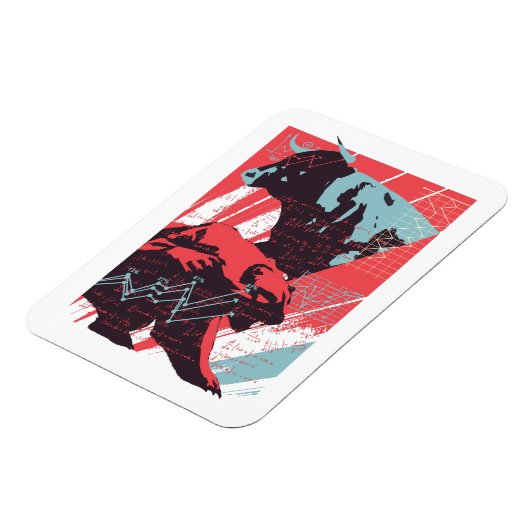 Minimal Stock Market Bull Bear Chart Magneet (Linkerzijde)