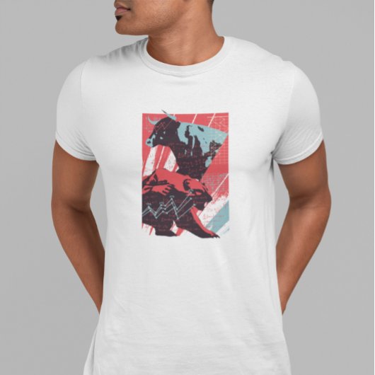 Minimal Stock Market Bull Bear Chart T-shirt