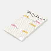 Minimal Study Planner With Hourly Schedule Post-it® Notes (Schuin)