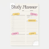 Minimal Study Planner With Hourly Schedule Post-it® Notes (Voorkant)
