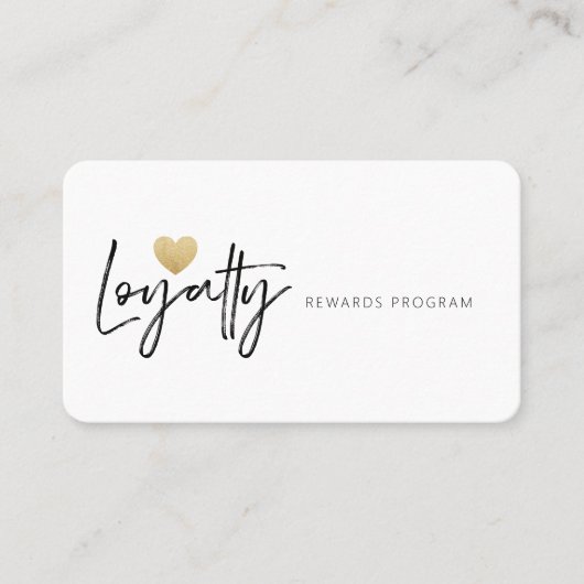 Minimal Style Brush Script Loyalty Love Gold Heart (Voorkant)